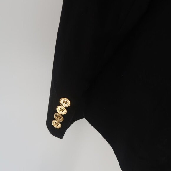 Lauren Ralph Lauren Women's Black Preppy Crest Embellished Blazer Size 14 - Picture 10 of 14